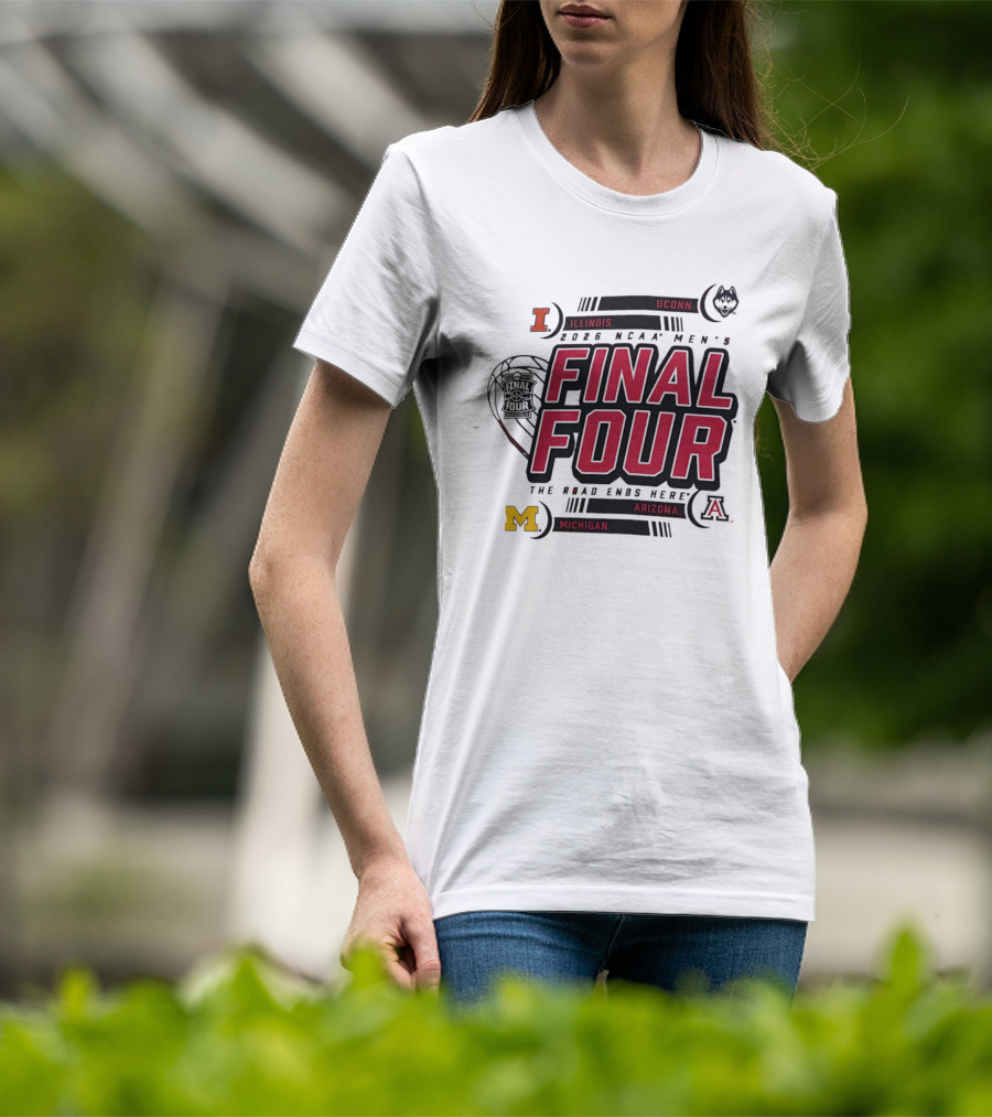 2026 NCAA Men's Basketball Final Four Illinois UConn Michigan Arizona March Madness T-Shirt