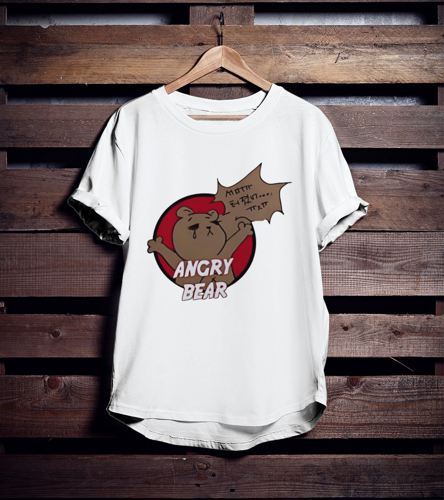 Angry Bear Cartoon Style With Speech Bubble T-Shirt