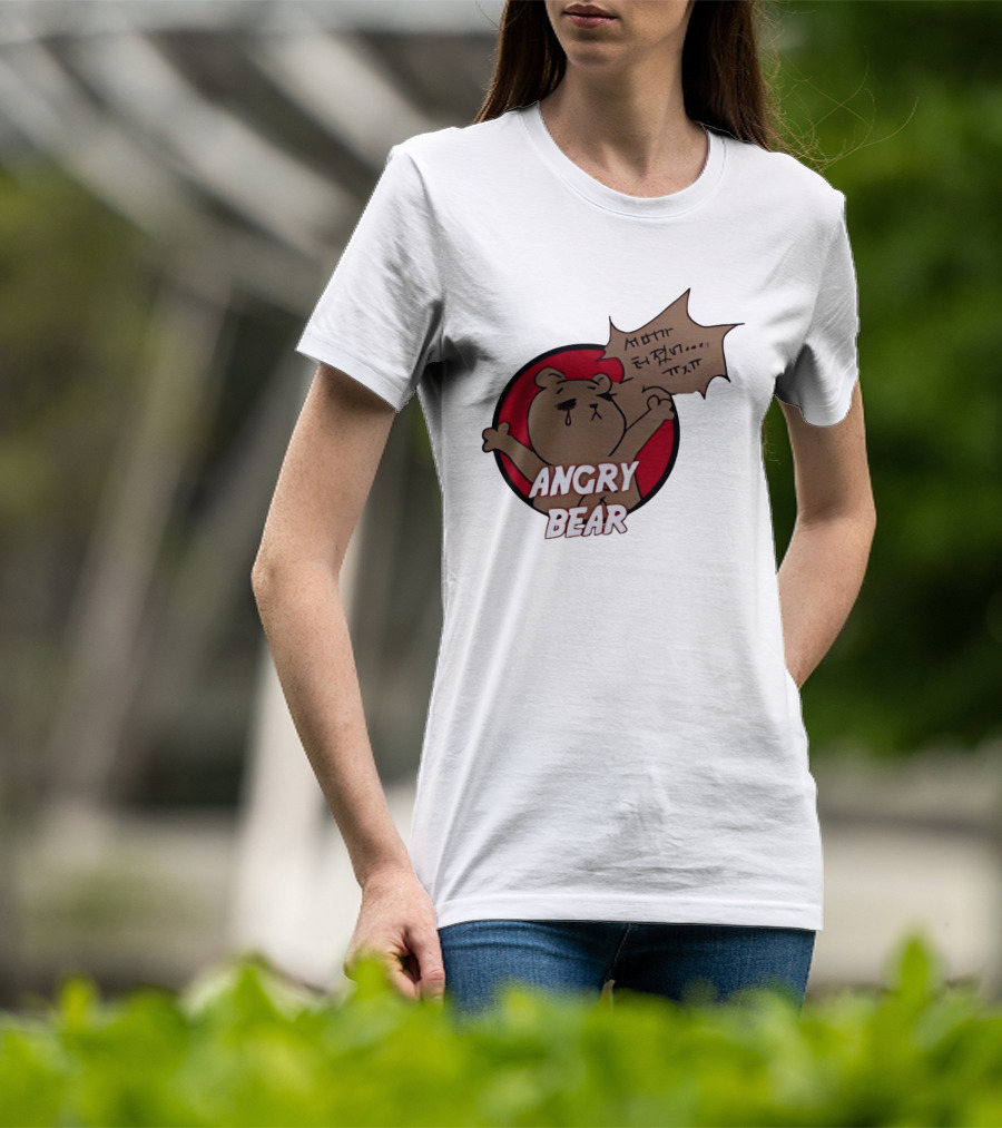 Angry Bear Cartoon Style With Speech Bubble T-Shirt