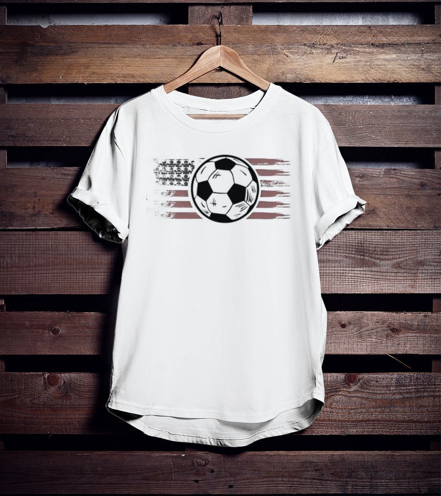 American Flag Soccer Ball Vintage Patriotic USA T-Shirt