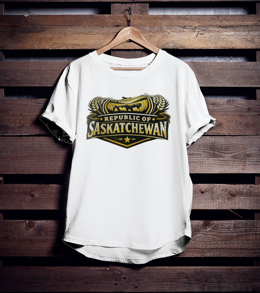 Republic Of Saskatchewan Wheat And Lion T-Shirt