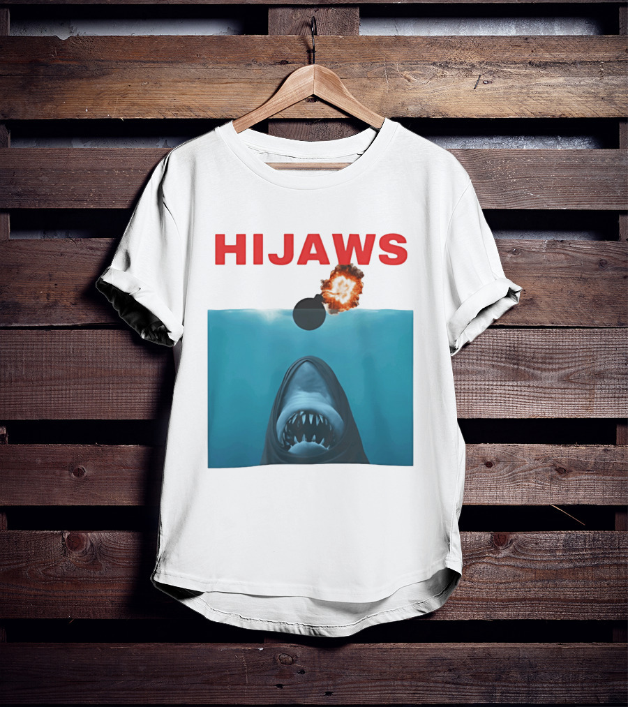 HIJAWS Jaws Bomb Explosion With Shark T-Shirt