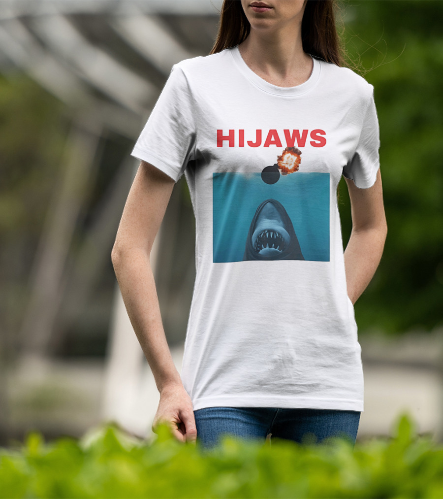 HIJAWS Jaws Bomb Explosion With Shark T-Shirt