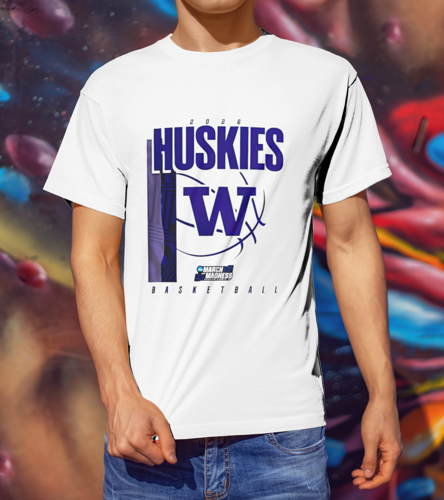 2026 Huskies W March Madness Basketball T-Shirt