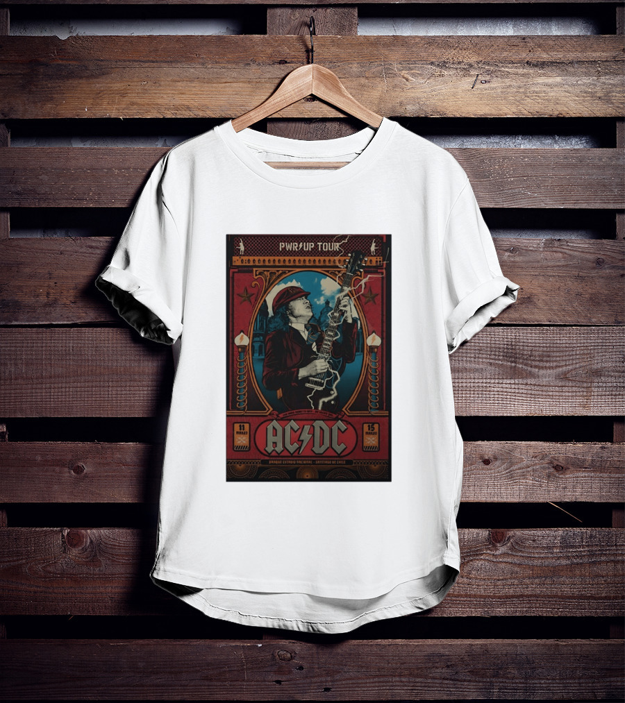 AC DC PWR/UP Tour Parque Deportivo Estadio Nacional Santiago Chile March 11 And 15 2026 T-Shirt
