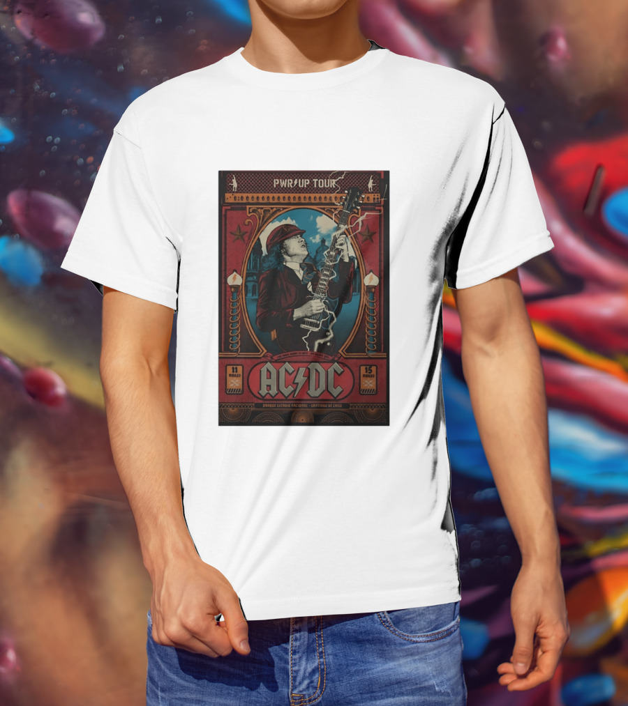AC DC PWR/UP Tour Parque Deportivo Estadio Nacional Santiago Chile March 11 And 15 2026 T-Shirt