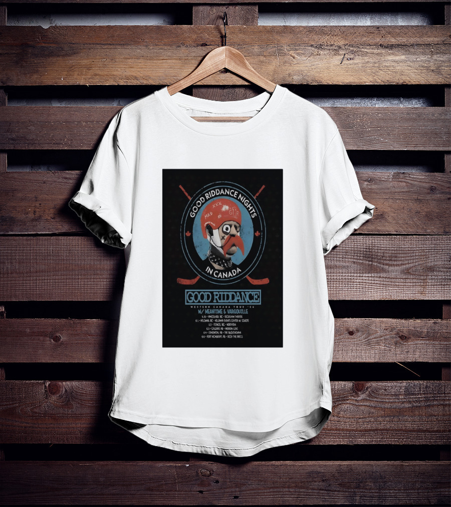 Good Riddance Nights In Canada Western Tour 2026 With Meantime And Vargouille T-Shirt