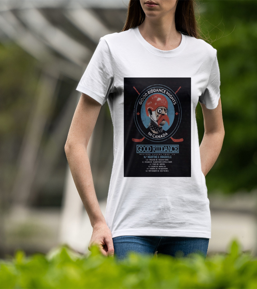 Good Riddance Nights In Canada Western Tour 2026 With Meantime And Vargouille T-Shirt