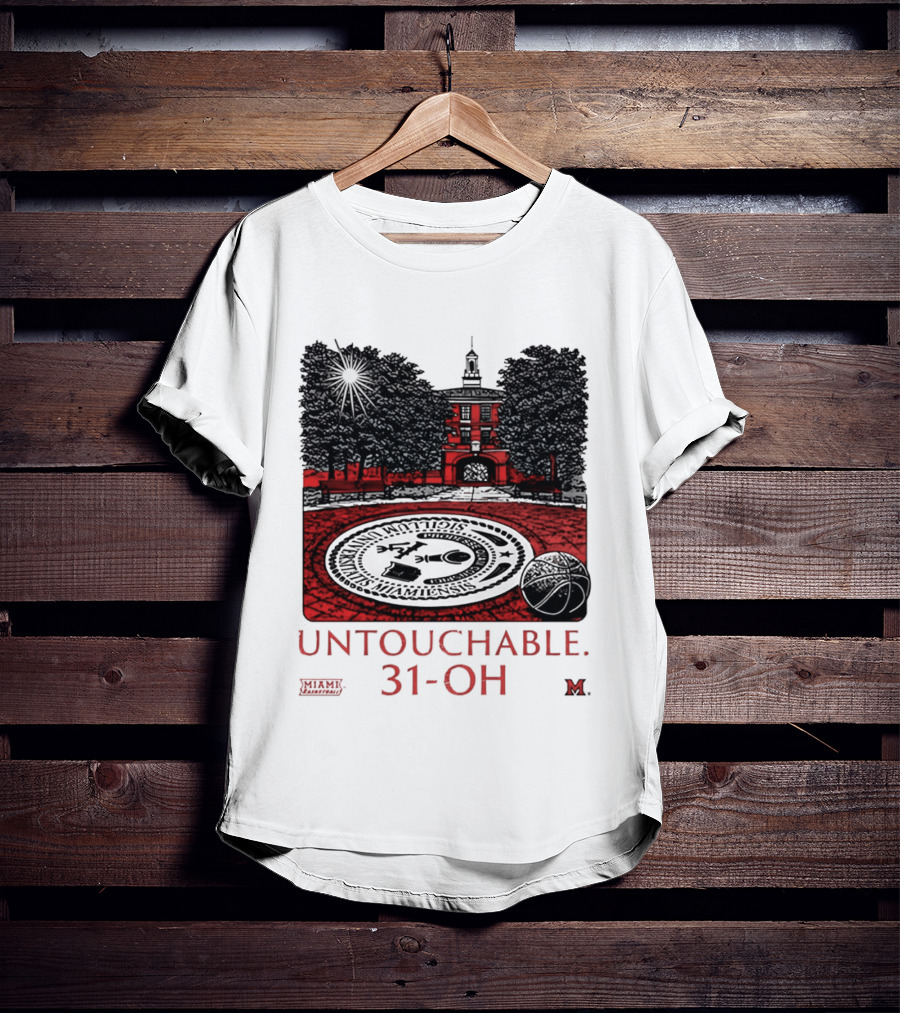 Miami RedHawks Untouchable 31 OH Historic Seal And Building T-Shirt