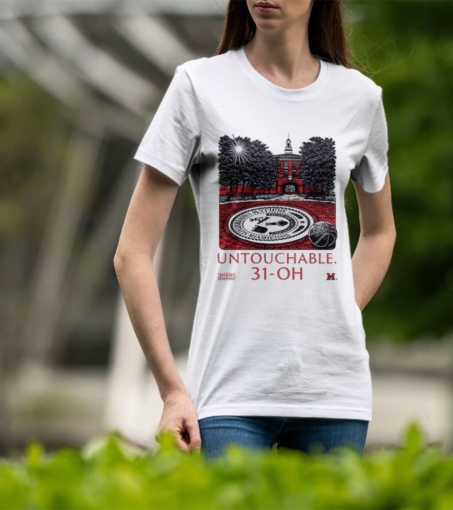 Miami RedHawks Untouchable 31 OH Historic Seal And Building T-Shirt
