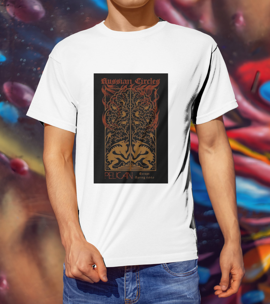 Russian Circles Pelican Europe Spring 2026 Tour Fantasy Artistry T-Shirt