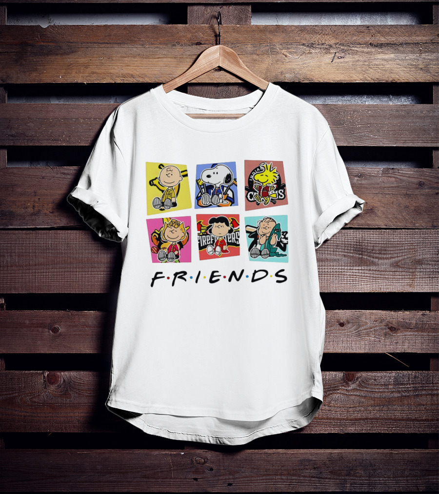 FRIENDS Peanuts Characters Indianapolis Colts, Firefighters, And Snoopy T-Shirt