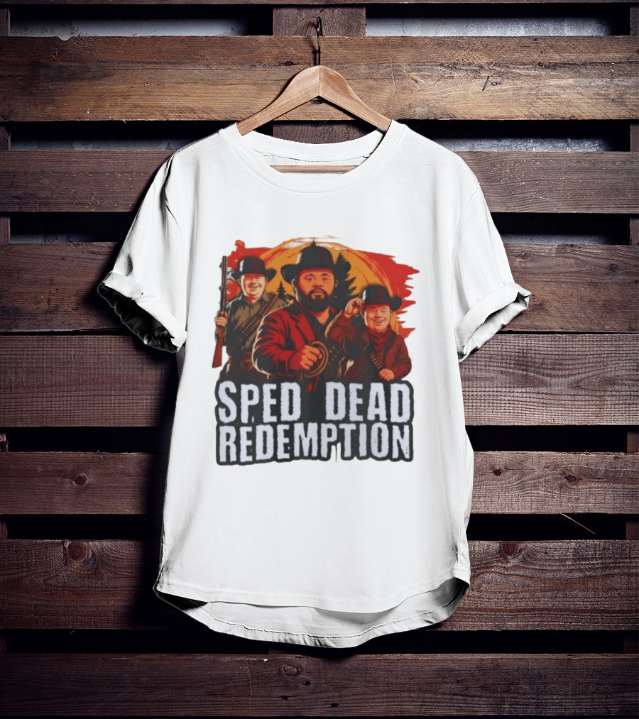 Sped Dead Redemption Parody Western Movie Cowboys T-Shirt