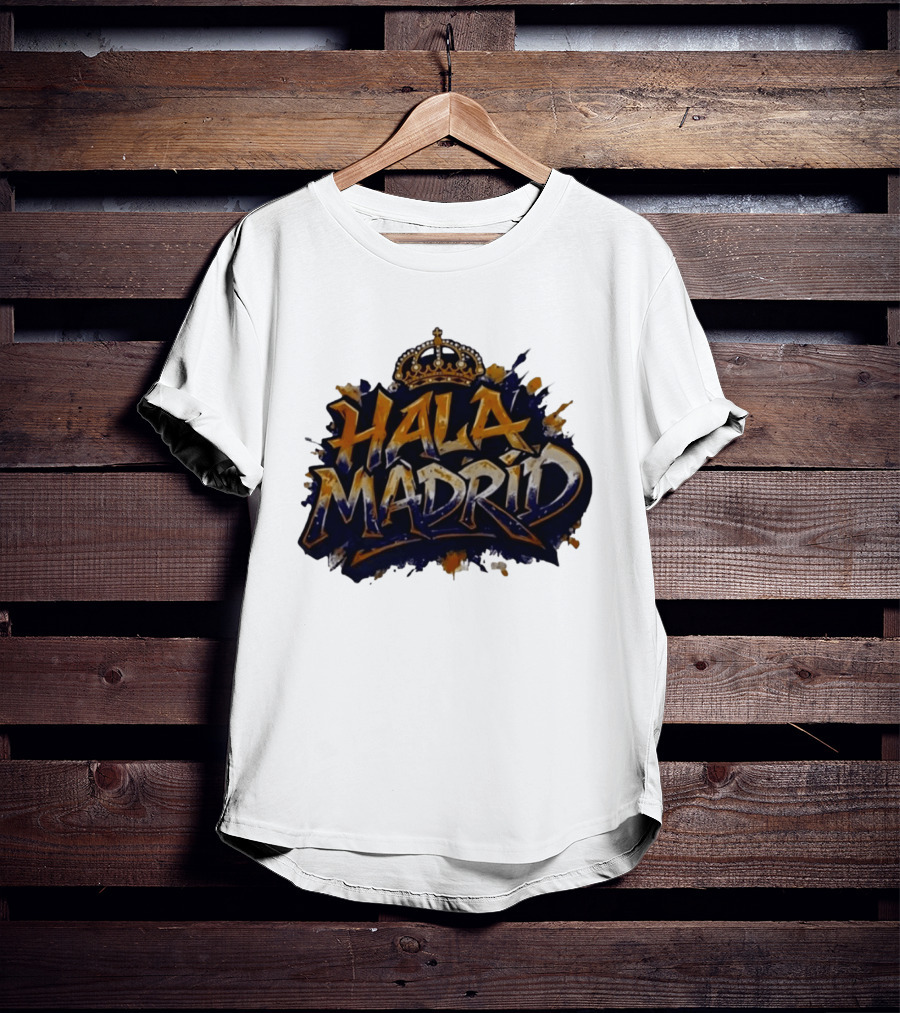 Hala Madrid Gold Crown Soccer Splash T-Shirt