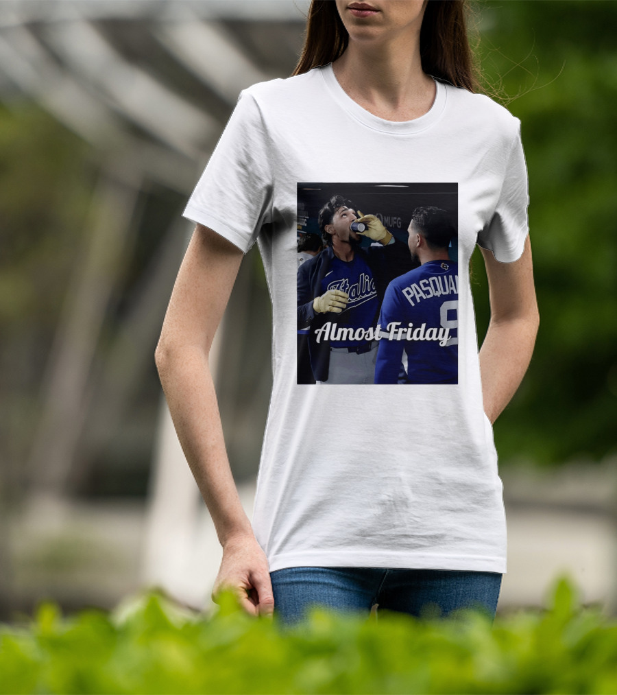 Italy World Baseball Classic Espresso Shot Almost Friday Pasquale T-Shirt