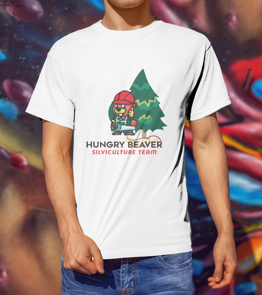 Hungry Beaver Silviculture Team Chainsaw And Tree T-Shirt