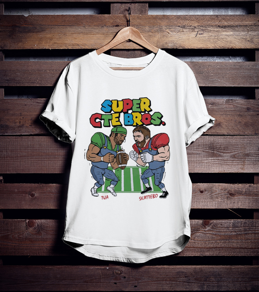 Super Cte Bros Tua Skattebo Cartoon Football Showdown T-Shirt