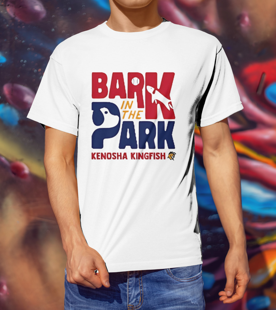 Kenosha Kingfish Bark In The Park Event With Playful Dog And Fish T-Shirt
