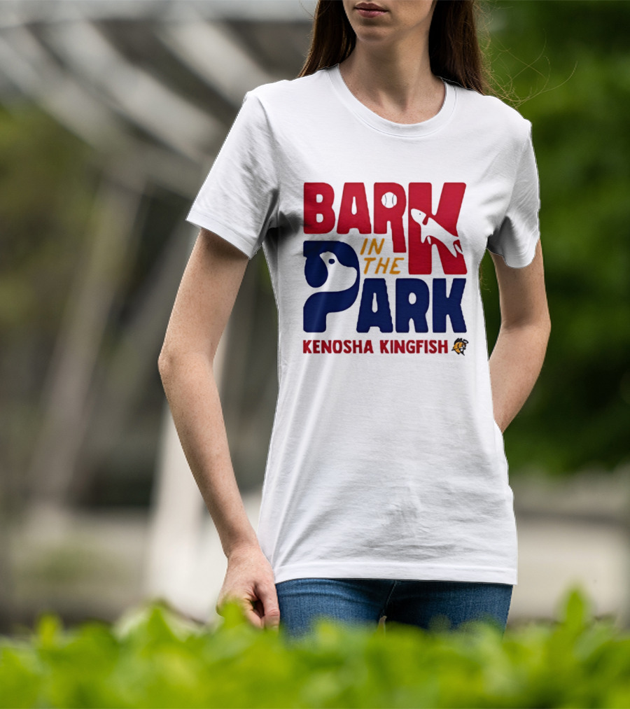 Kenosha Kingfish Bark In The Park Event With Playful Dog And Fish T-Shirt