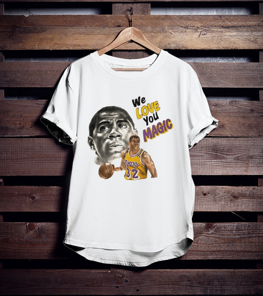 Los Angeles Lakers Magic Johnson We Love You Magic 32 Basketball Legend T-Shirt