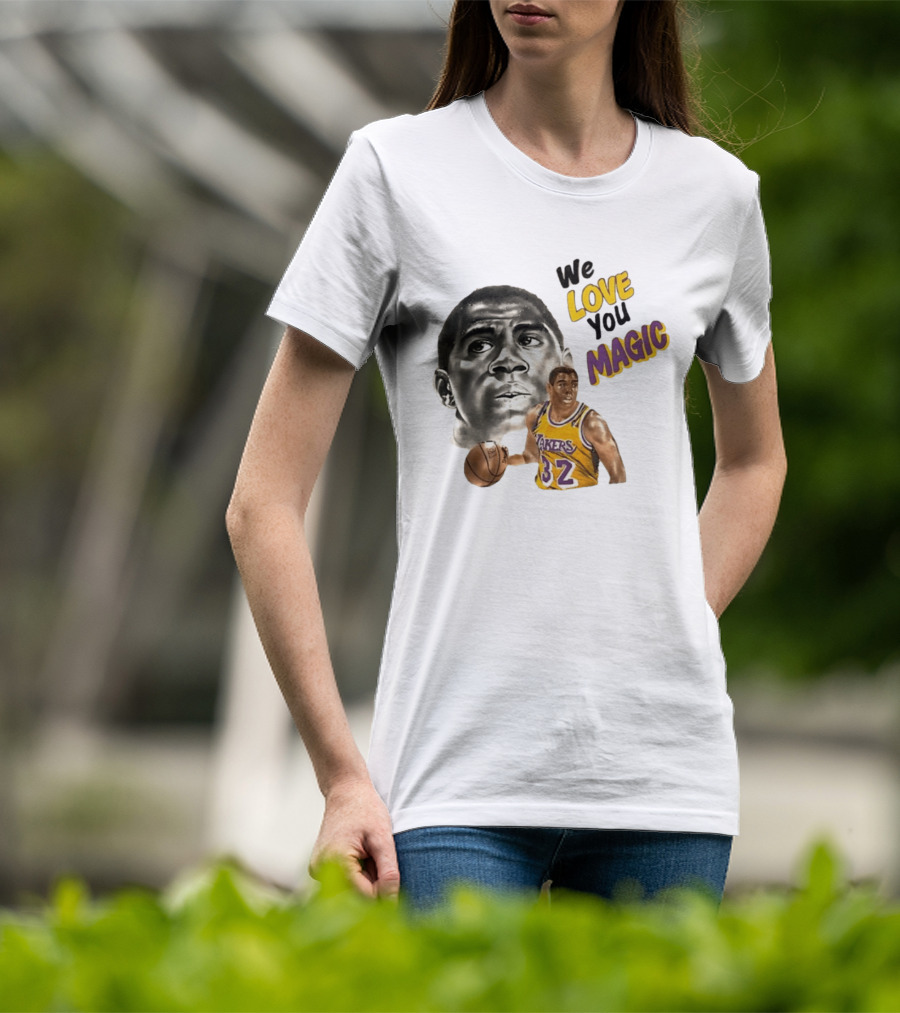 Los Angeles Lakers Magic Johnson We Love You Magic 32 Basketball Legend T-Shirt