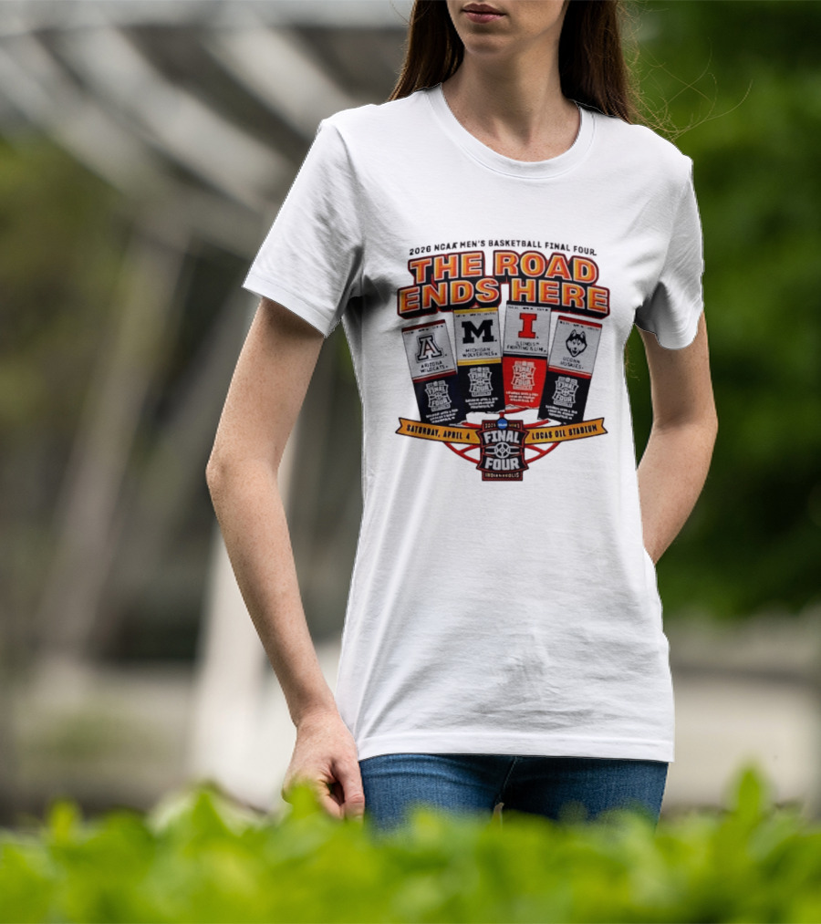 2026 NCAA Men's Basketball Final Four Arizona Michigan Illinois UConn April 4 Lucas Oil Stadium T-Shirt