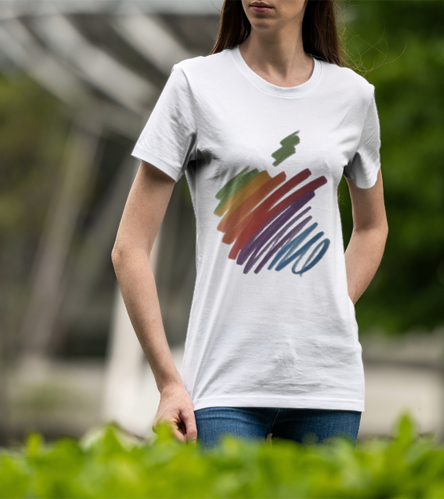 Apple 50th Anniversary Rainbow Logo Classic Multicolor 2026 T-Shirt