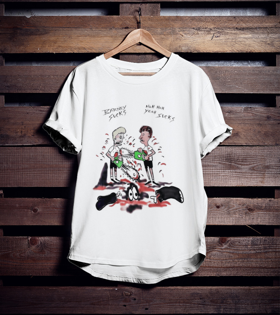 Barney Sucks Yeah Sucks Beavis And Butt Head MTV Cartoon T-Shirt