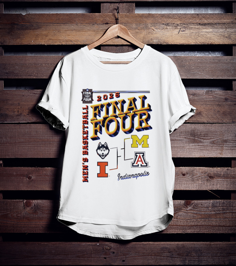 2026 Final Four Indianapolis Men's Basketball Illinois Huskies Michigan Arizona T-Shirt