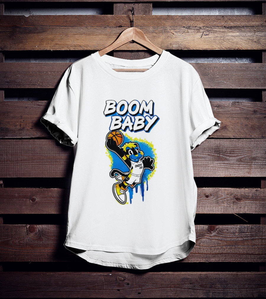 Indiana Pacers Boom Baby Mascot Dunk Basketball T-Shirt