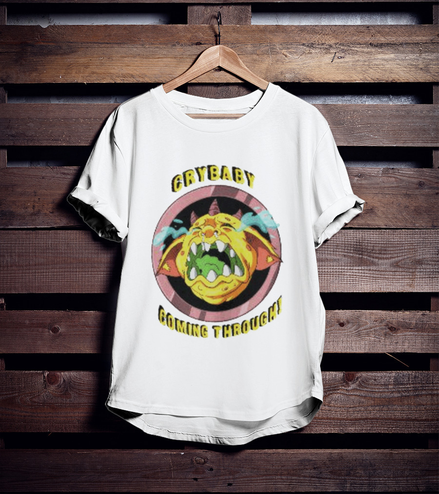 Crybaby Coming Through Monster Illustration With Tears And Horns T-Shirt