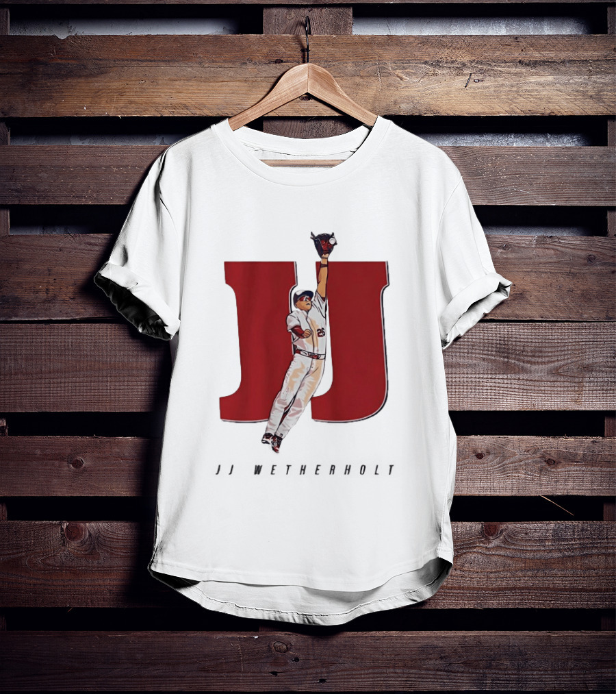 JJ Wetherholt St Louis Cardinals Mad Hops Baseball Player Jumping Action T-Shirt