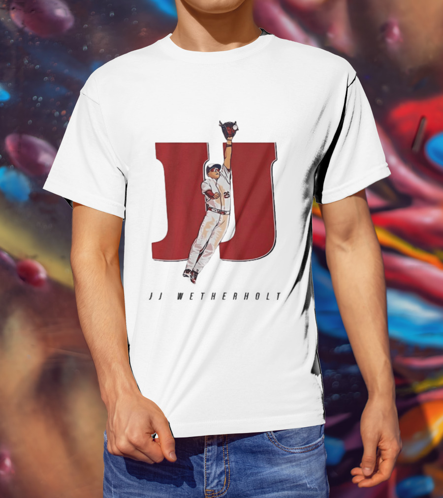 JJ Wetherholt St Louis Cardinals Mad Hops Baseball Player Jumping Action T-Shirt
