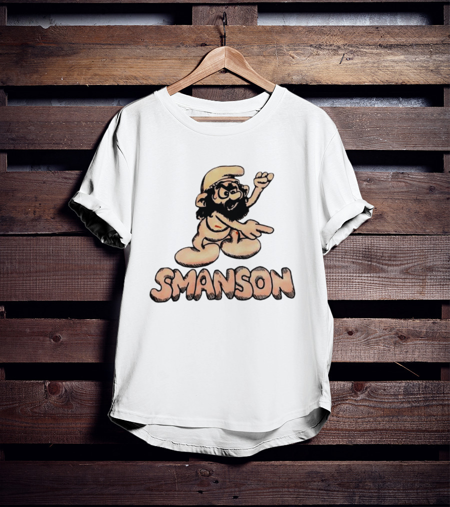 Smanson Smurf X Charles Manson Character Mashup T-Shirt
