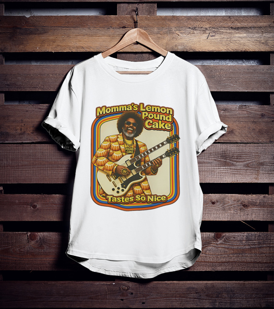 Momma's Lemon Pound Cake Tastes So Nice Double Guitar Retro Vibe T-Shirt