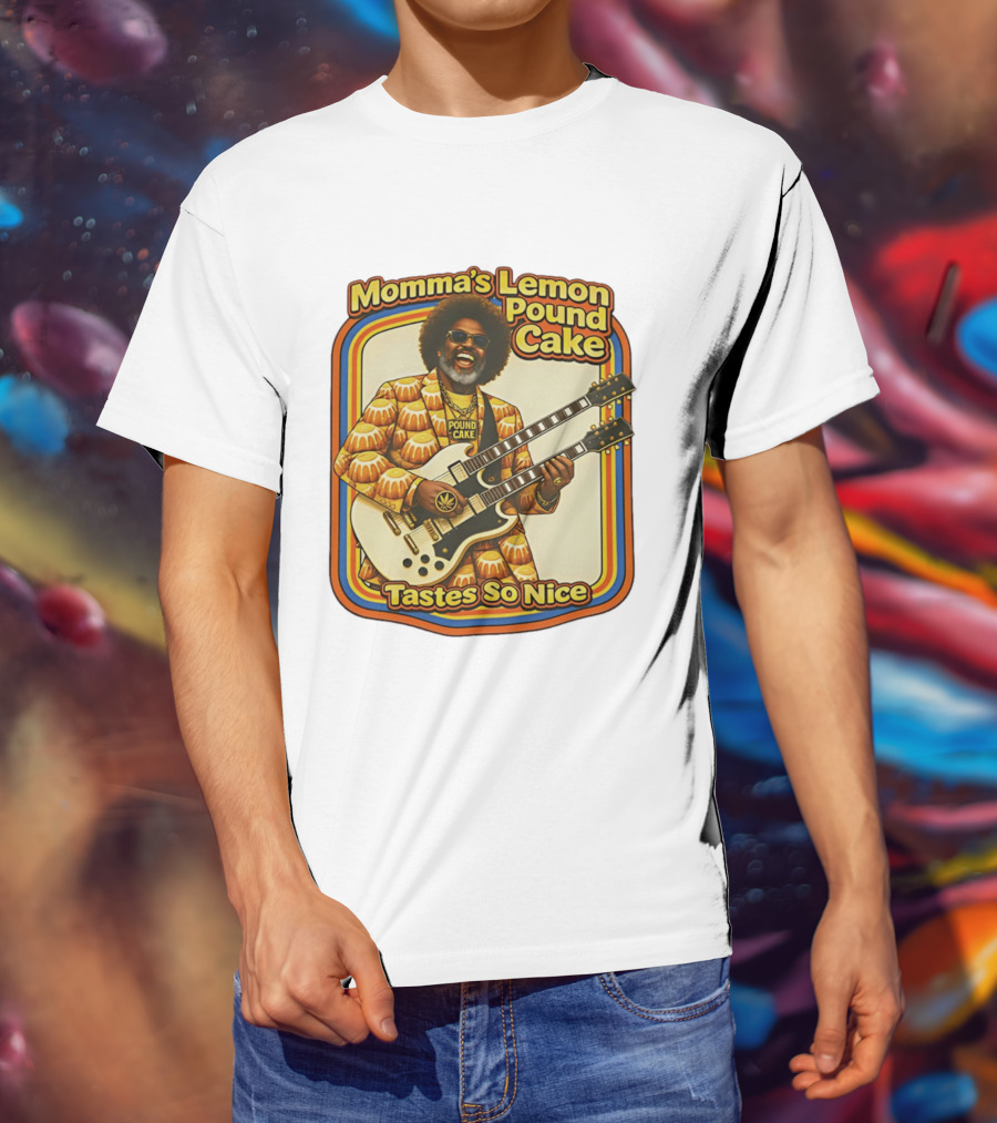 Momma's Lemon Pound Cake Tastes So Nice Double Guitar Retro Vibe T-Shirt