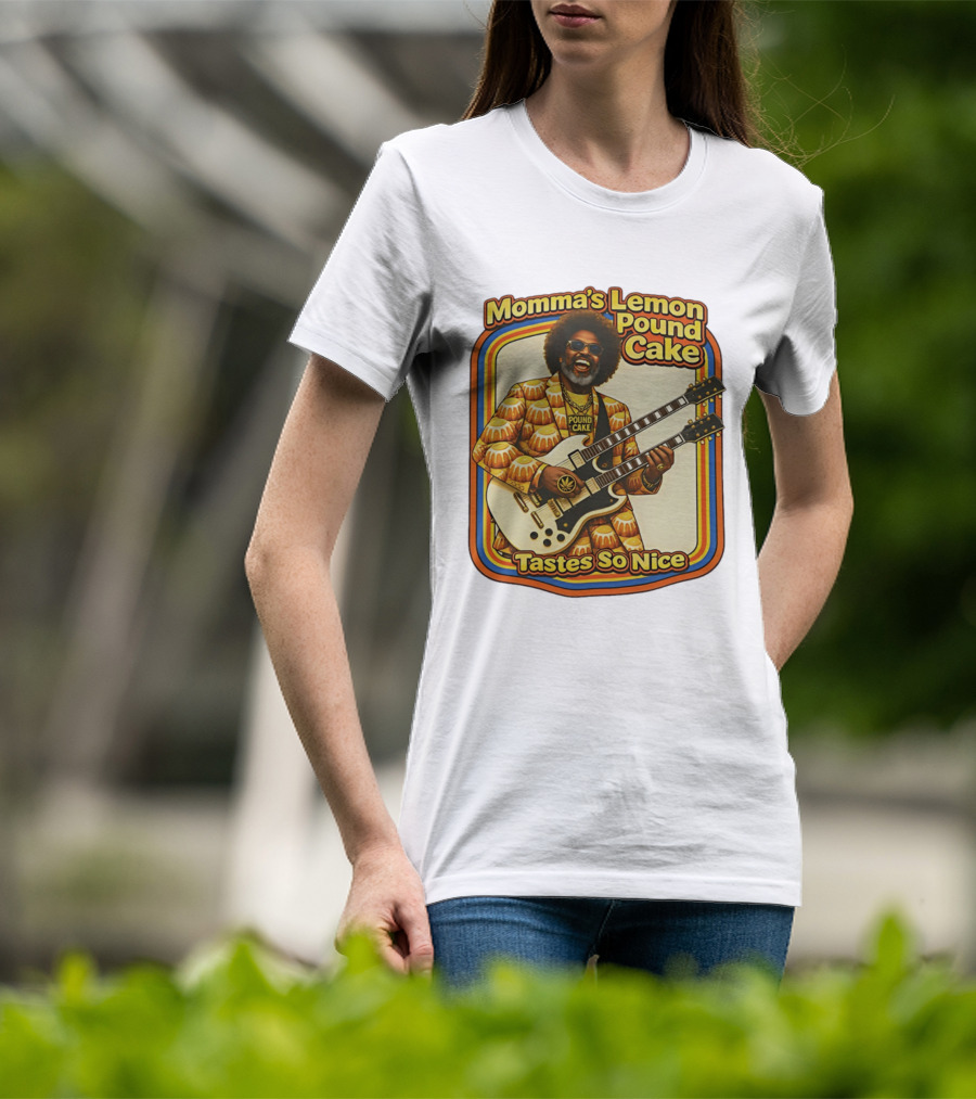 Momma's Lemon Pound Cake Tastes So Nice Double Guitar Retro Vibe T-Shirt