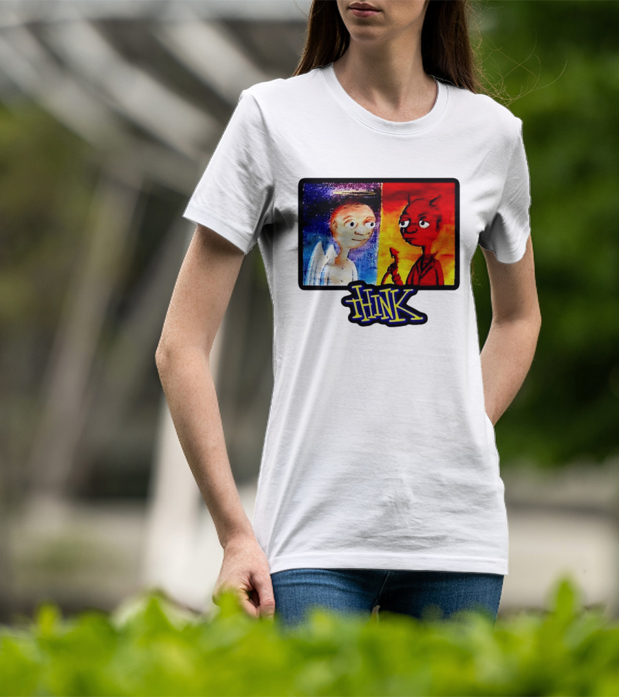 90s Classic Think Angel Vs Devil Cartoon TV Skateboard T-Shirt