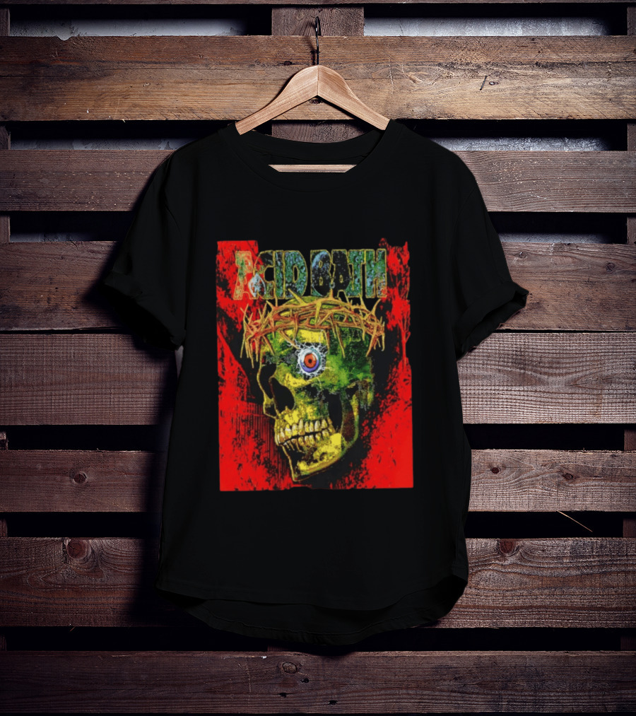 Acid Bath Skull Crown Of Thorns Red T-Shirt