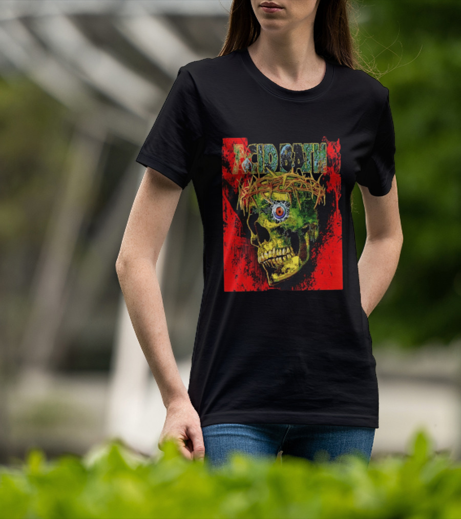 Acid Bath Skull Crown Of Thorns Red T-Shirt