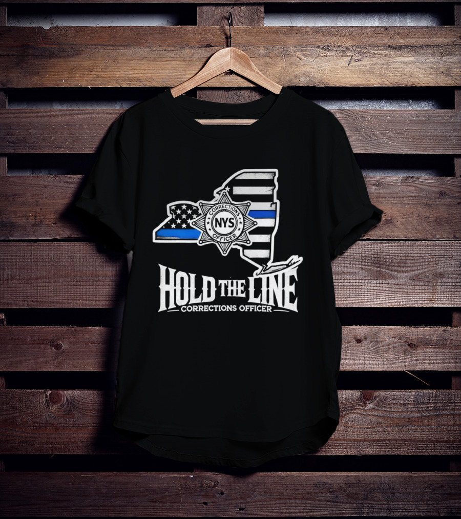 Hold The Line NYS Corrections Officer Blue Line T-Shirt