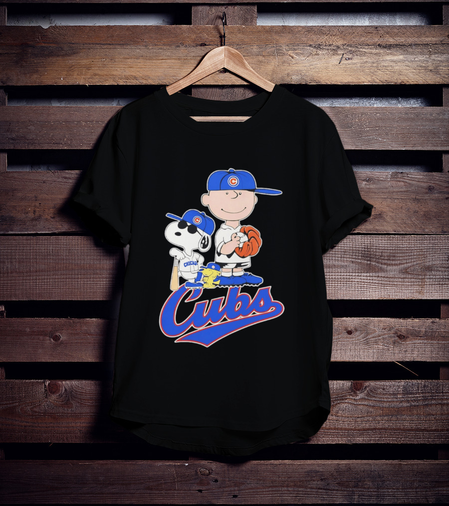 Peanuts Snoopy Woodstock Charlie Brown Chicago Cubs Baseball MLB 2026 T-Shirt