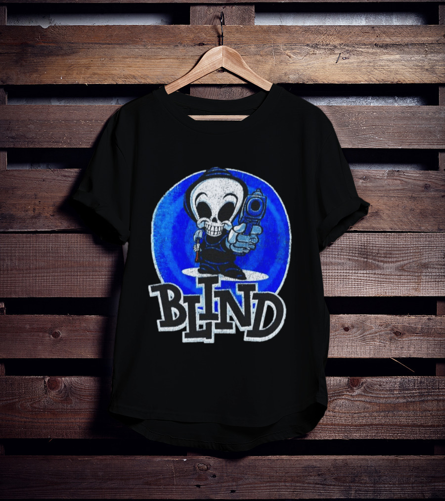 Blind Skateboards Grim Reaper Blue Circle 1990s T-Shirt