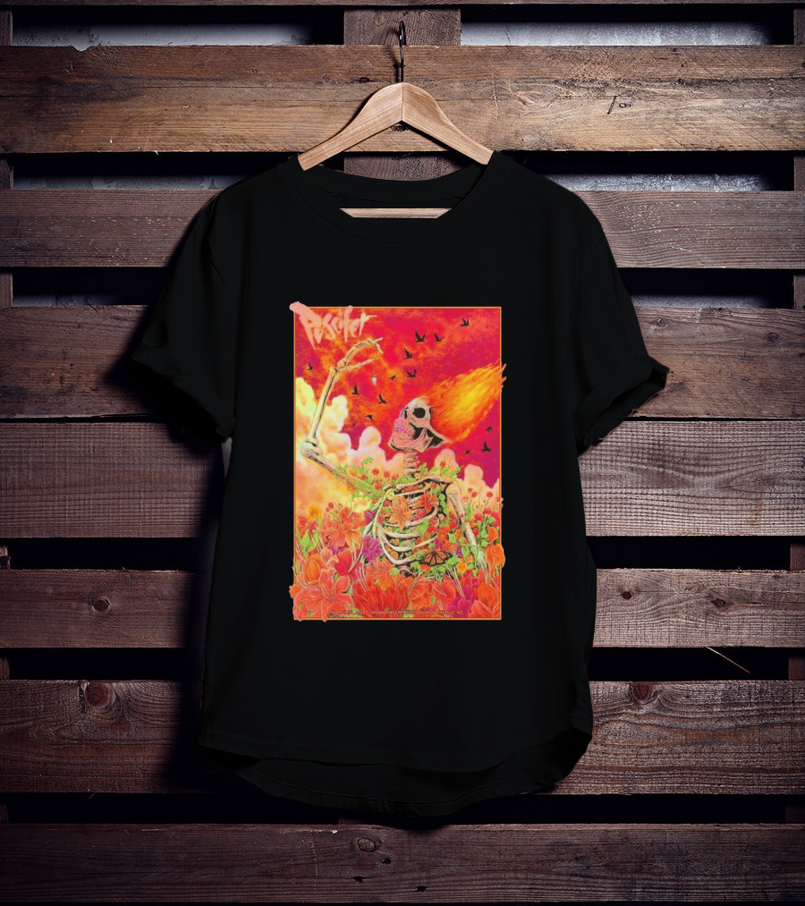 Puscifer March 31 2026 Thomas Wolfe Auditorium Asheville NC Skeleton Flames Flowers T-Shirt