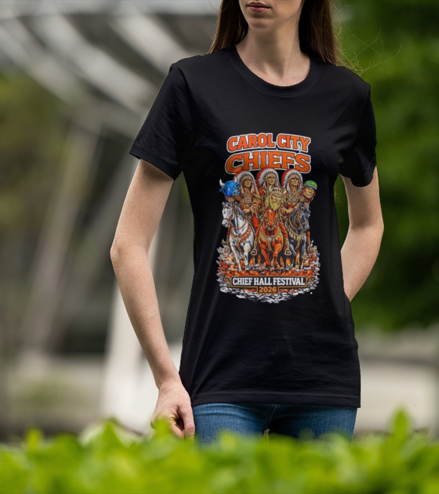 Carol City Chiefs Chief Hall Festival 2026 Native American Warriors Riding Horses T-Shirt
