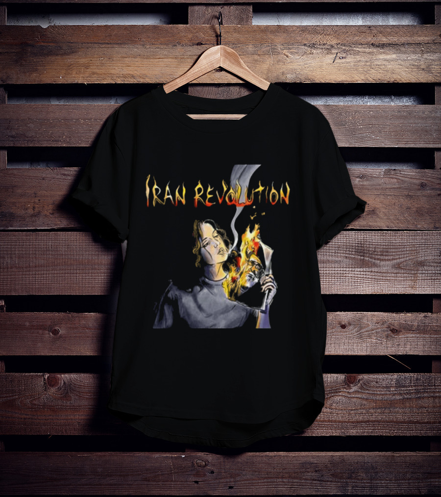 Iran Revolution Smoking Persian Girl Flaming Artistry T-Shirt