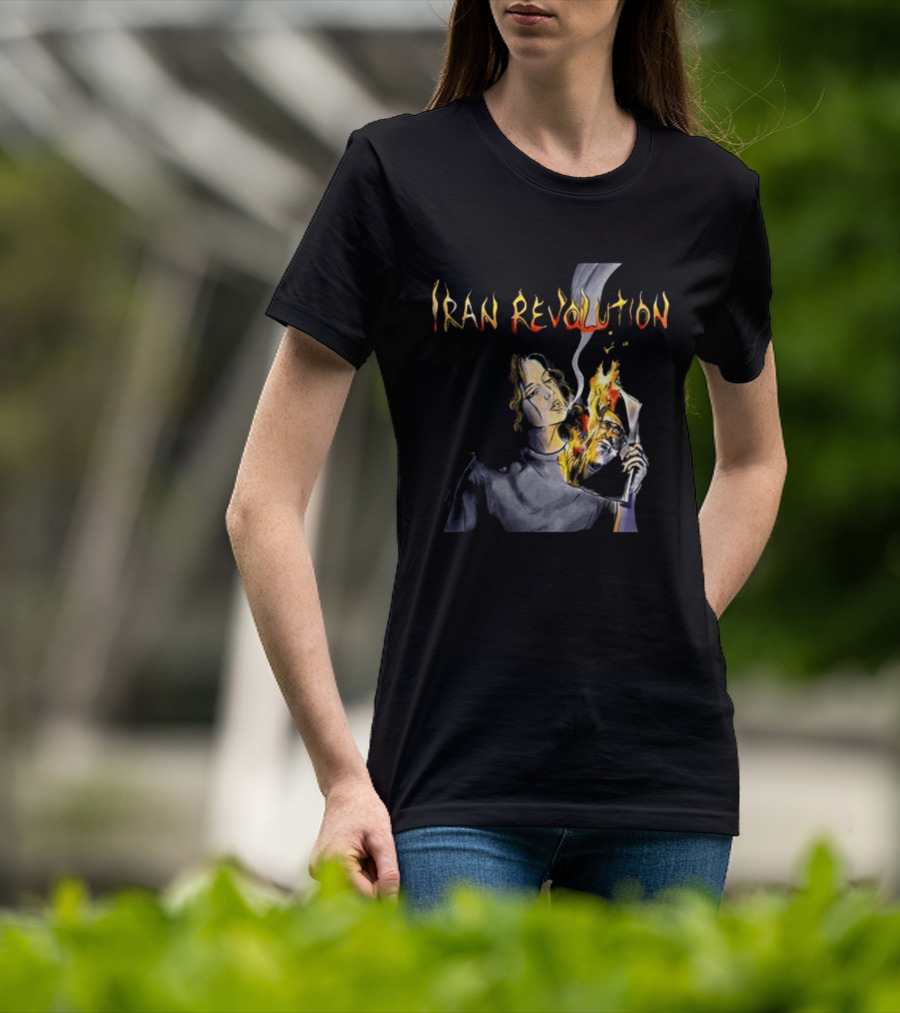 Iran Revolution Smoking Persian Girl Flaming Artistry T-Shirt