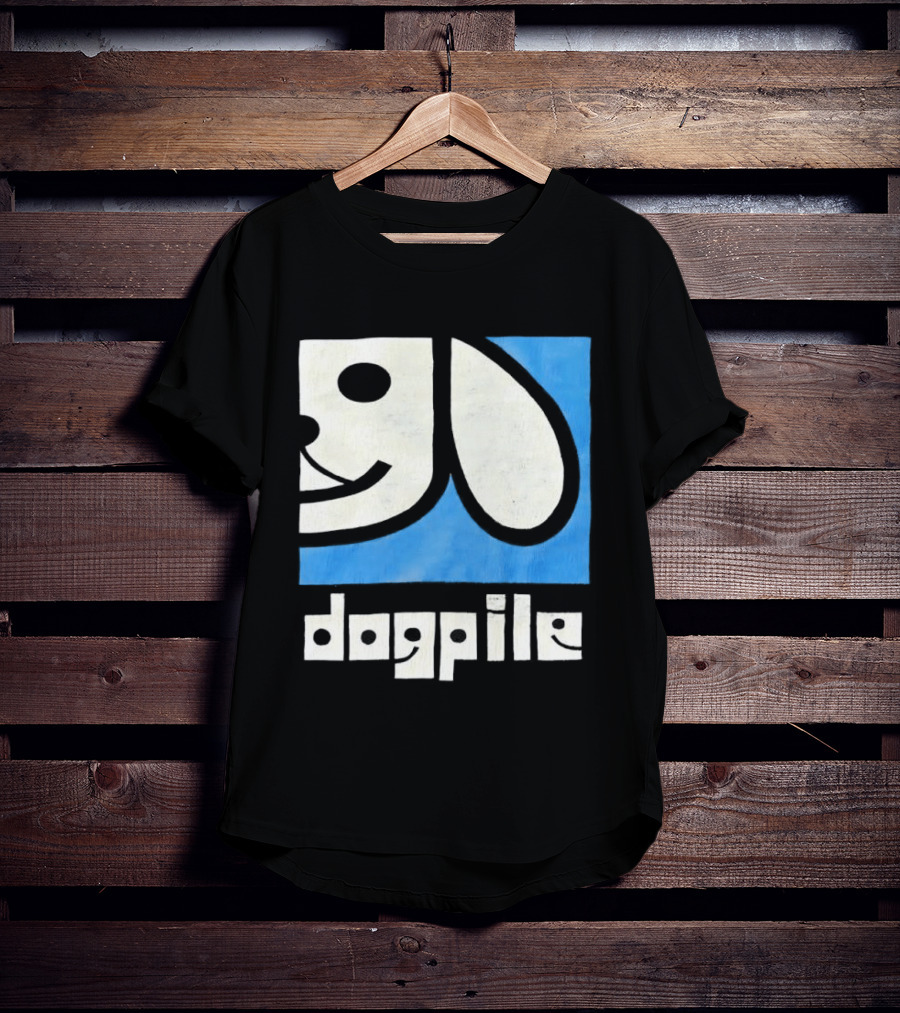 90s Dogpile Logo With Smiling Dog Face T-Shirt