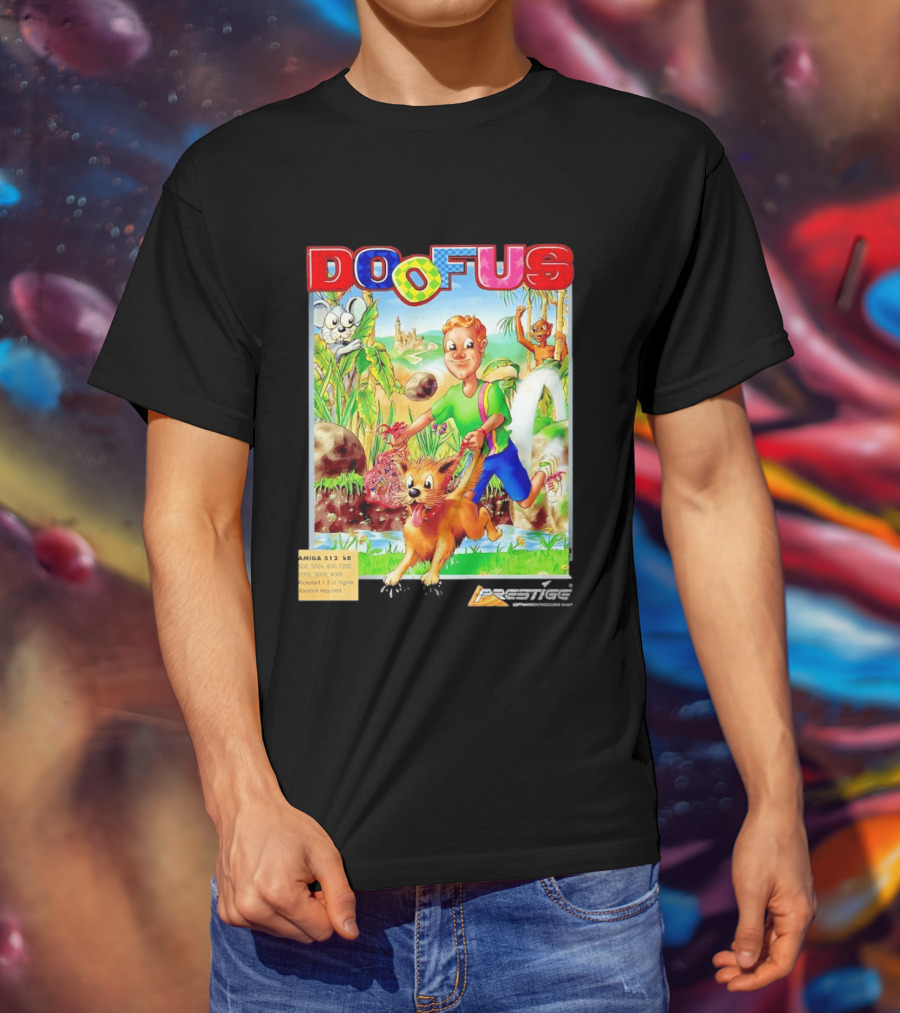 DOOFUS Amiga 512 KB Joystick Required Platformer Game T-Shirt