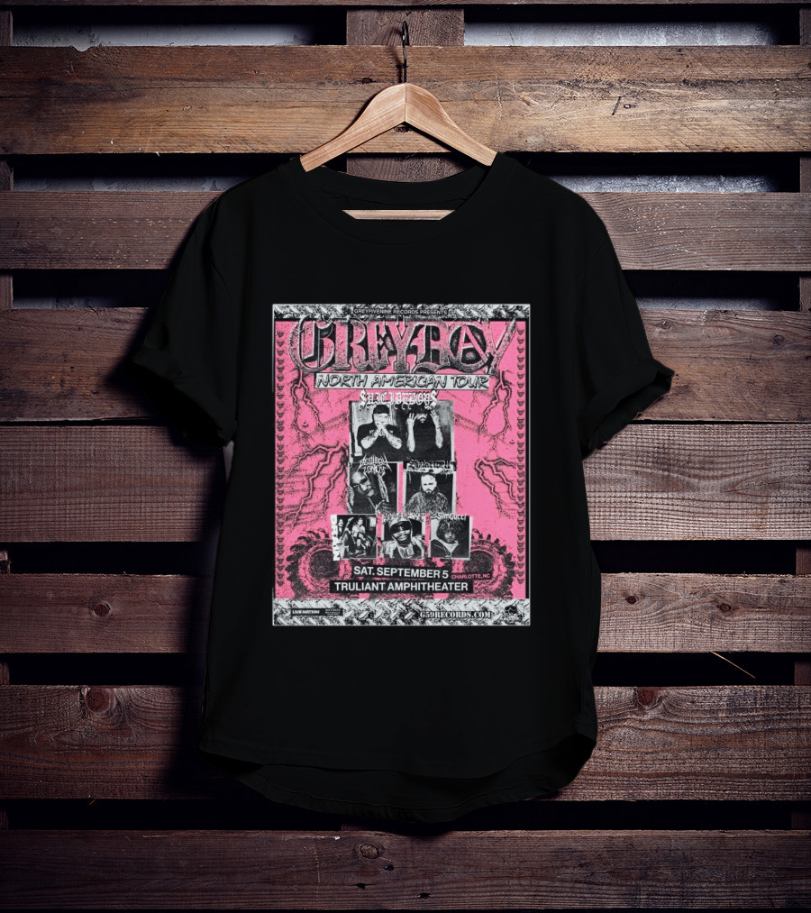 Greytay North American Tour Greyday Records Presents Suicideboys Charlotte NC September 5 Truliant Amphitheater T-Shirt